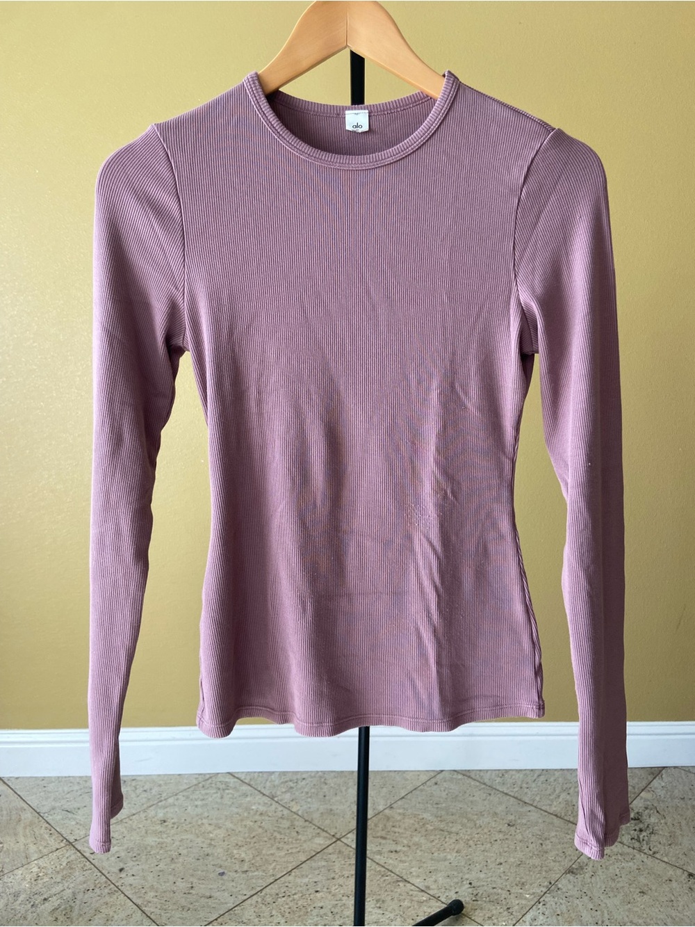 Ribbed Women’s Modal Long Sleeve Ribbed Top - Dusty Mauve